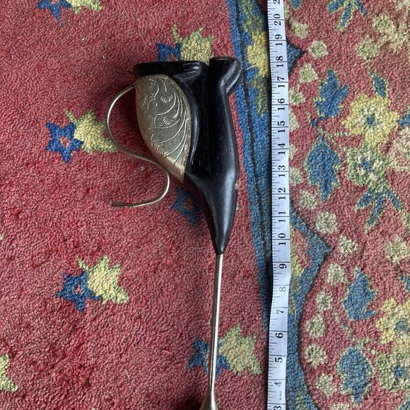 Cat figurine Sculpture Mixed Media Embossed Metal Wood Shelf Decor Whimsical - Picture 5 of 8